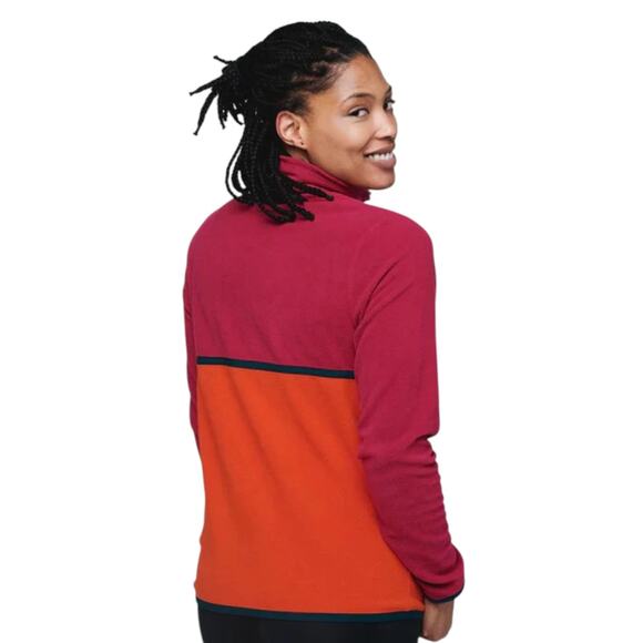 Cotopaxi Raspberry Pink Canyon Orange Amado Quarter Zip Fleece Pullover - Picture 4 of 12